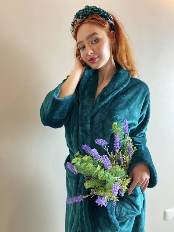 628 Abigail Dlhý dámsky župan Forex - zelený