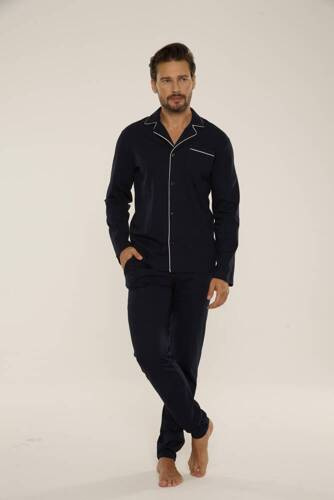 729 Norberto Pánske pyžamo De Lafense - tmavomodré