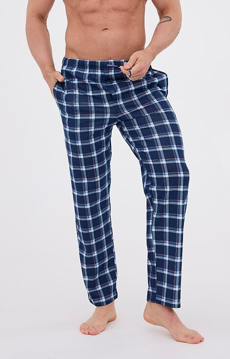 691/61 Pánske pyžamové nohavice Cornette - dlhé, kockované, bavlnené