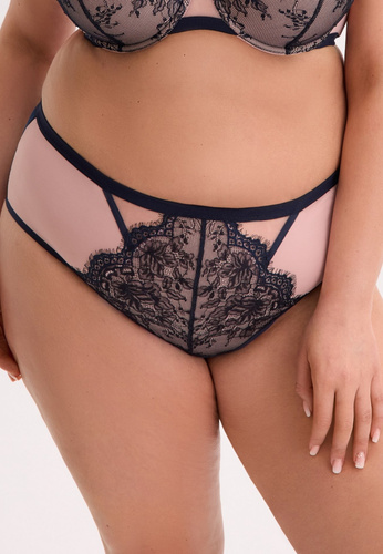 Tanga Aina GFP 1273 Gaia – Elegantná čipka, elastický tyl, komfort, tmavomodrá