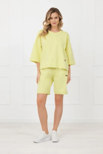 Dámske krátke šortky Kaori Italian Fashion žlté