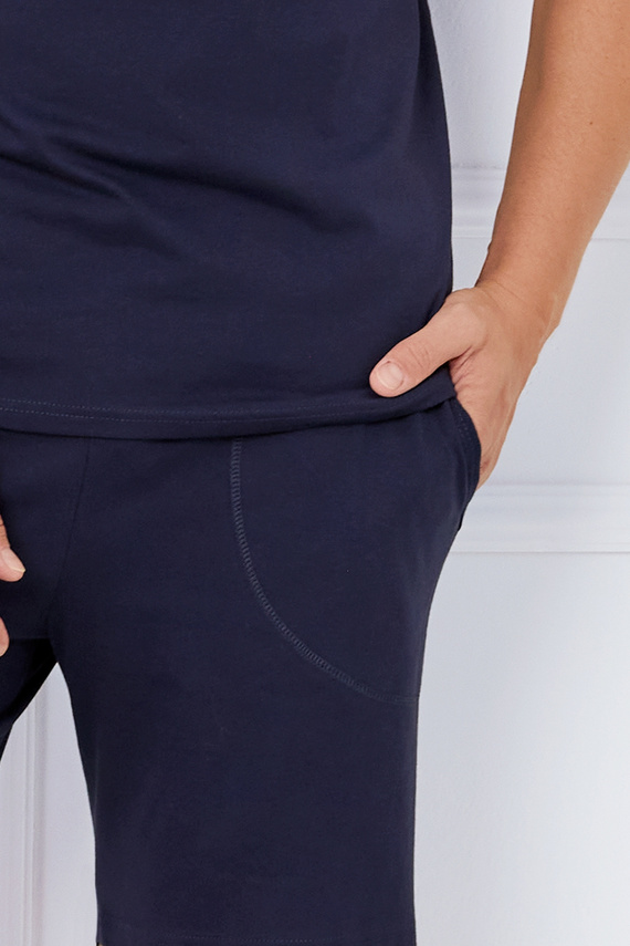 Port Pánske pyžamo s krátkym rukávom, šortky Italian Fashion - námornícka modrá