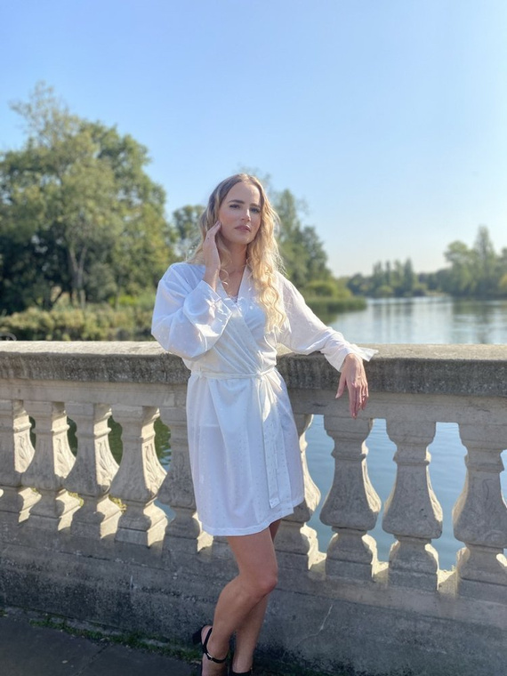 411 Jeanne Dámsky krátky župan Forex - ecru