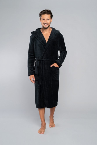 Mimas Pánsky župan s kapucňou Italian Fashion- graphite