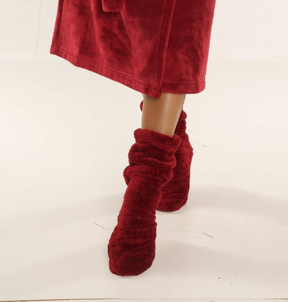 553/554 Wellsoft Hladké ponožky na spanie De Lafense - bordové