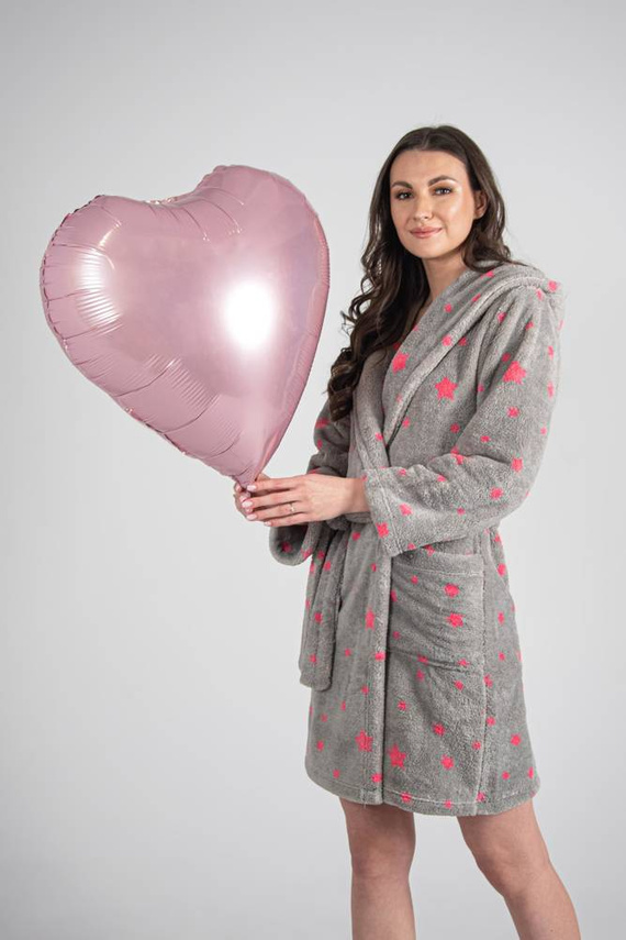 673 Stars Forex Dámsky krátky župan - sivý