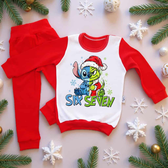 Moocha SIX SEVEN detská vianočná pyžama 100 % bavlna