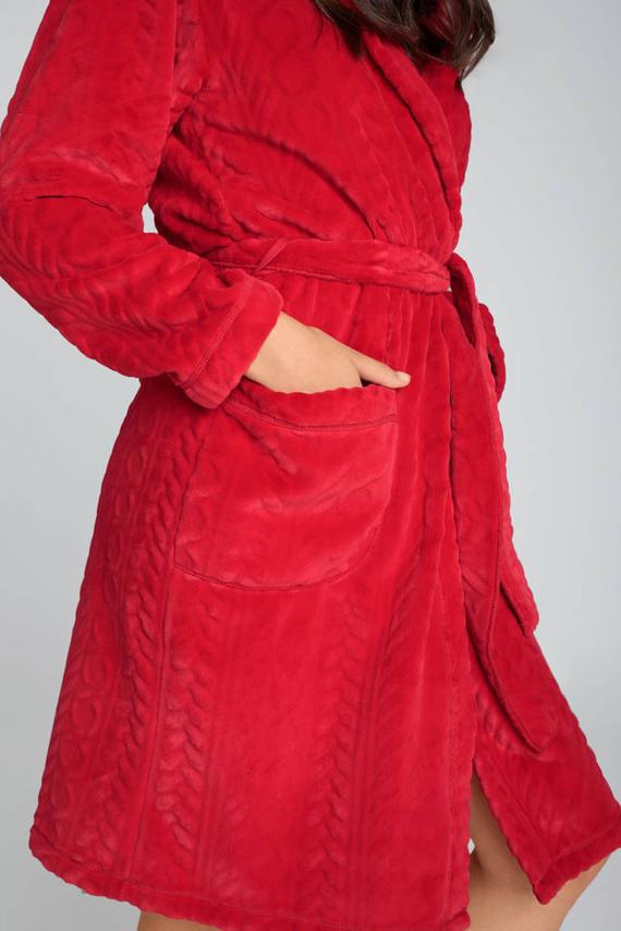 Dámsky flísový župan Zala Italian Fashion - červený