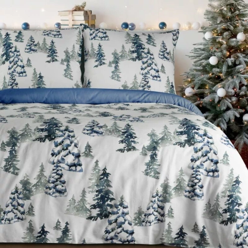 Vianočné obliečky Natal Eurofirany stromčeky 100 % bavlna 105 g/m²
