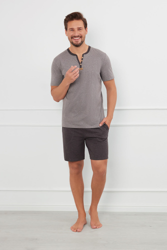 Julius Pánske pyžamo s krátkym rukávom, šortky Talianska móda -¶r.melange/c.melange