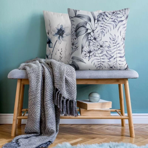 Obliečka na vankúš 45x45 Mink 30 Eurofirany zamat kvety