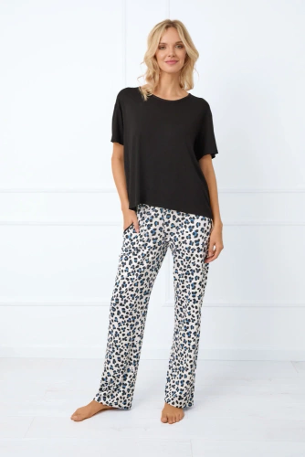 Savanna Dámske pyžamo s krátkym rukávom a dlhými nohavicami Italian Fashion