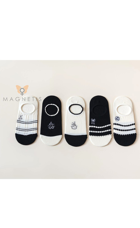 Dámske balerínkové ponožky CC-251109 Magnetis – bavlnené stopky so silikónom