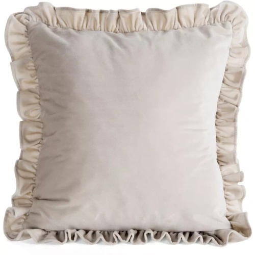 Obliečka Brenda 45x45 šalviová zamat s volánom beige