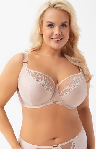 K 937 Evia Soft bra Gorsenia beige - mäkká podprsenka s výšivkou pre veľké poprsie