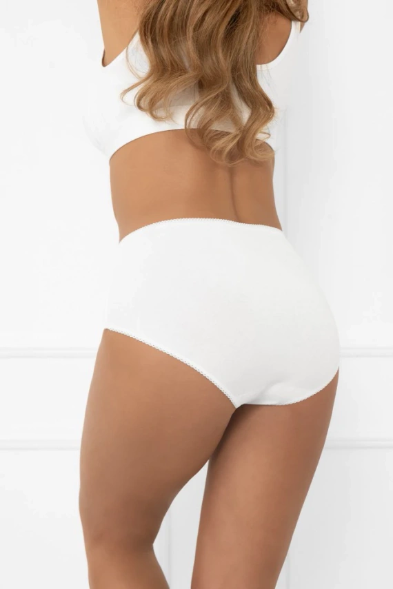 Dámske maxi nohavičky Libra s čipkovým akcentom | Italian Fashion white