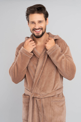 Mimas Pánsky župan s kapucňou Italian Fashion - tmavomodrý