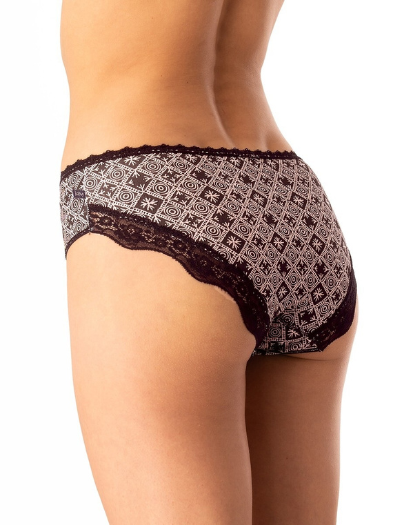 Dámske bavlnené nohavičky Key LPC 731 black beige - sada 2 ks v krabici, pohodlný strih