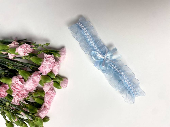 221 De Lafense šifónové podväzky - svetlomodré