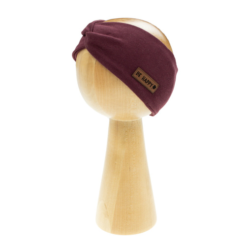 217066 Bavlnená rebrovaná čelenka Alisa Nicol - bordová