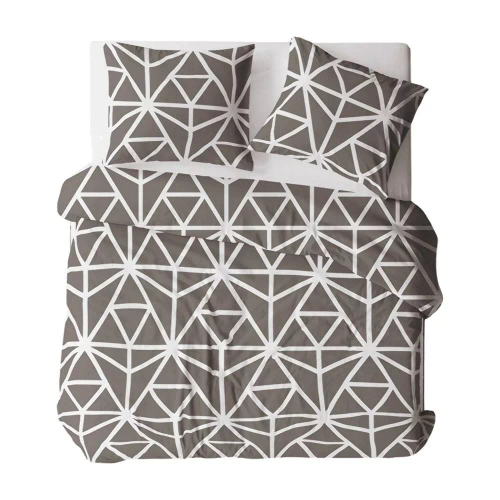 376N Bielawa KARO kôra posteľná bielizeň tmavosivá | 100% bavlna, gombíky, gramáž 140 g/m²