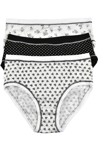 3363 MIDI-2H100 Cotonella MIDI 3-pack nohavičky - bavlna, stredný strih, pohodlné na každodenné nosenie