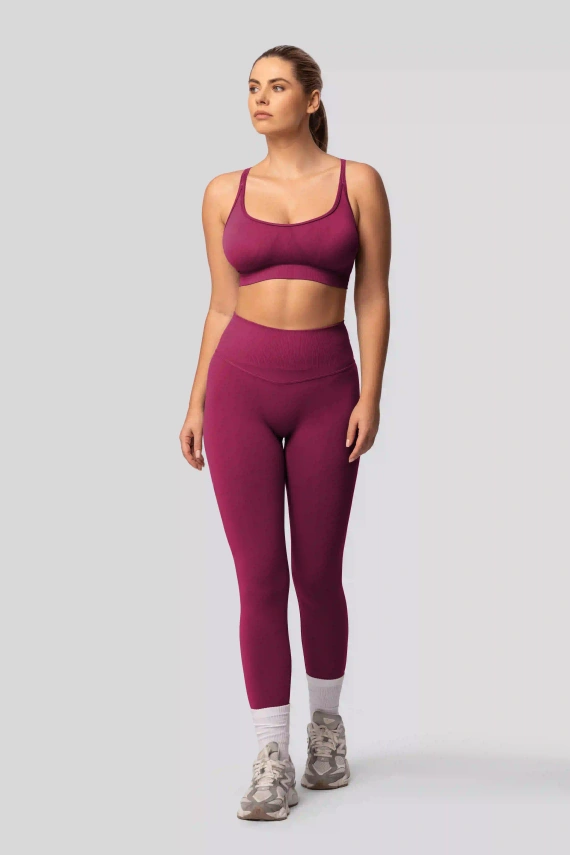 Legíny push-up Spaio PRO vysoký pás krycie tvarujúce red wine