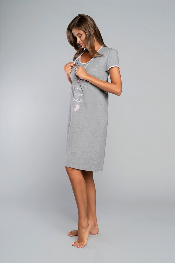 Carlina Tehotenská a dojčiaca košieľka Italian Fashion - melange/pink