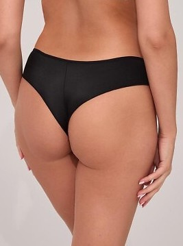 2211/B Ava čierny čipkovaný spodný diel bikín z mikrovlákna