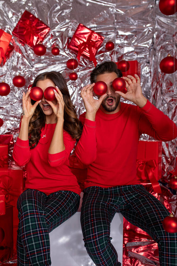 Foggia Dámske pyžamo s dlhým rukávom a dlhými nohavicami Italian Fashion - červená/potlač