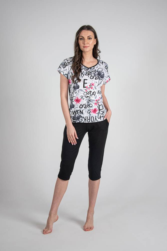 676 Dámske pyžamo s podrážkou Forex - biele