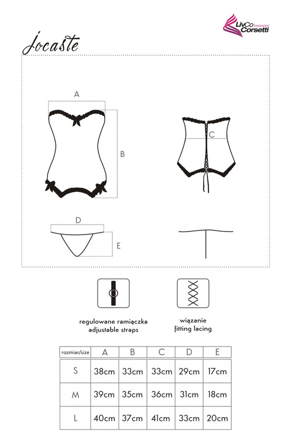 Jocaste LC 16039 Korzet + tangá LivCo Corsetti Fashion