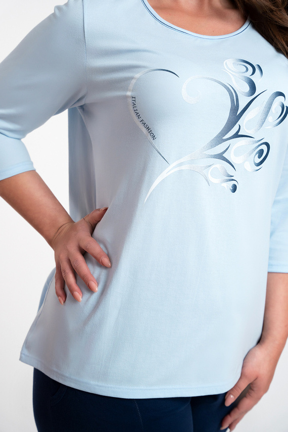 Arietta Dámske pyžamo s 3/4 rukávmi a 3/4 nohavicami Italian Fashion - modré