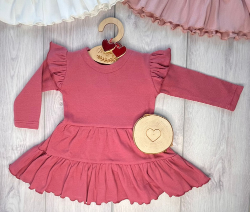 Mamatti SP504 Dievčenské šaty s motýlími rukávmi 97% bavlna