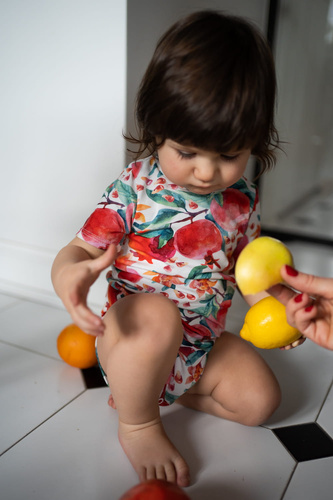 Detské body Milk & Love granátové jablko bavlnené krátky rukáv