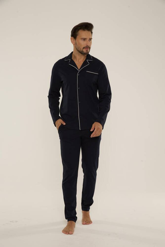 729 Norberto Pánske pyžamo De Lafense - tmavomodré