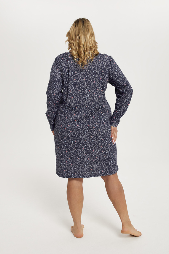 Nočná košeľa Flora s dlhým rukávom Talianska móda - potlač