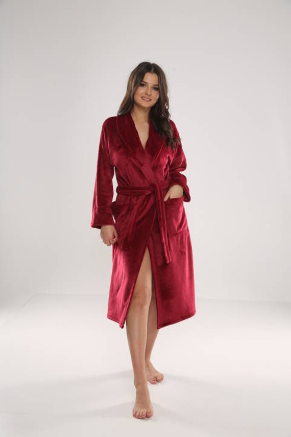 628 Abigail Dlhý dámsky župan Forex - bordový