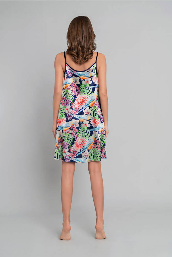 Polynézia Dámska nočná košeľa s úzkymi ramienkami Italian Fashion - kvetinová potlač