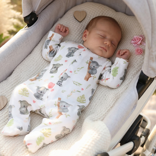 Dojčenský overal Nini Sweet Koala 100% bio bavlna pre novorodenca