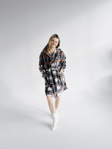 031 Deka na župan De Lafense - hrejivý dámsky župan z flísu Super Cozy, ťavia farba