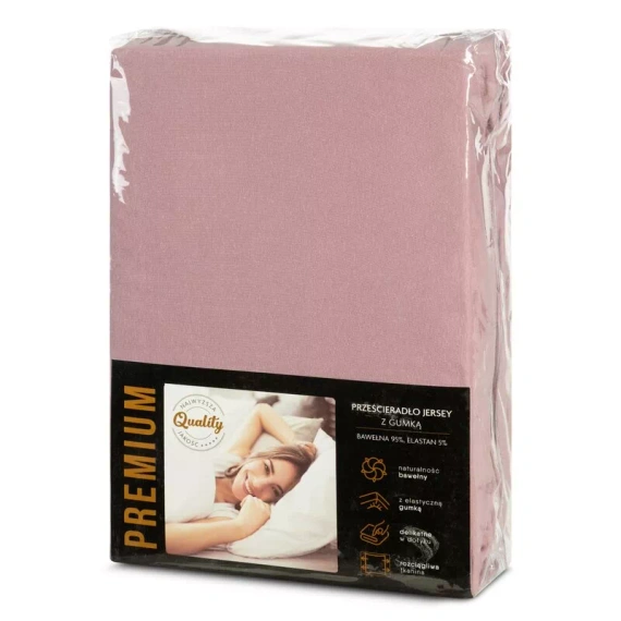 Priehoz Jersey 4 Eurofirany s gumou bavlna elastan 190 g/m² ružové pudrové