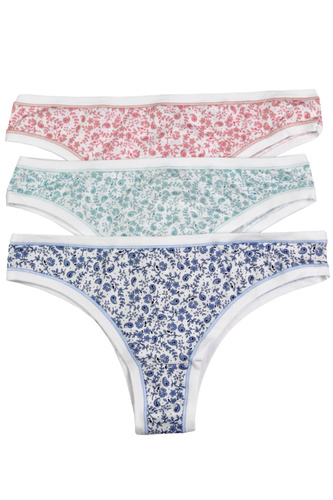 GD139-5H100 Brazílske nohavičky Cotonella 3-pack - bavlna, zmyselný strih, každodenný komfort