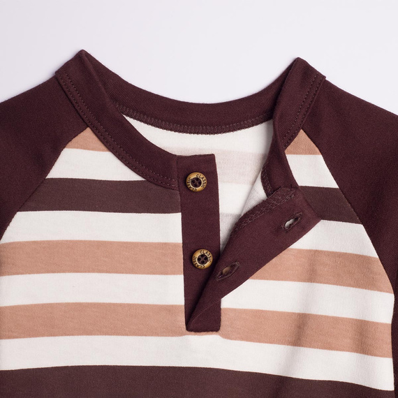 227139 Nicol BENEK Chlapčenské tričko raglan henley pruhované s dlhým rukávom
