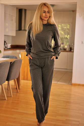 Brav dámske tepláky Mirale | Pohodlná bavlnená súprava | Poľská produkcia - sivá