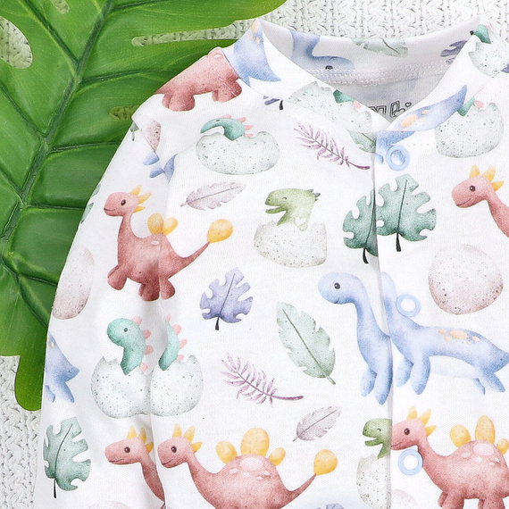 ABN-5567 Detský župan Dino Explorer Nini | organická bavlna, zapínanie na cvočky