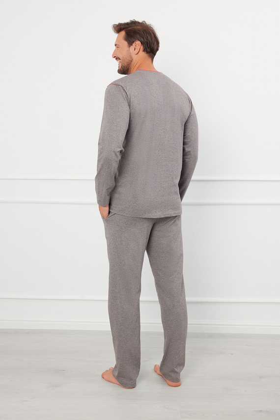 Ludwik Pánske pyžamo s dlhým rukávom, dlhé nohavice Talianska móda -¶r. melange