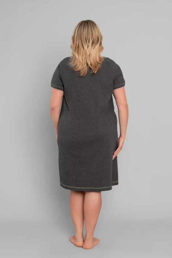 Nočná košeľa Volta s krátkym rukávom Italian Fashion - tmavý melír/zelená