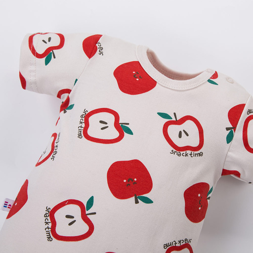 Dojčenské body Eevi Snack Time krátky rukáv bavlna elastické pohodlné