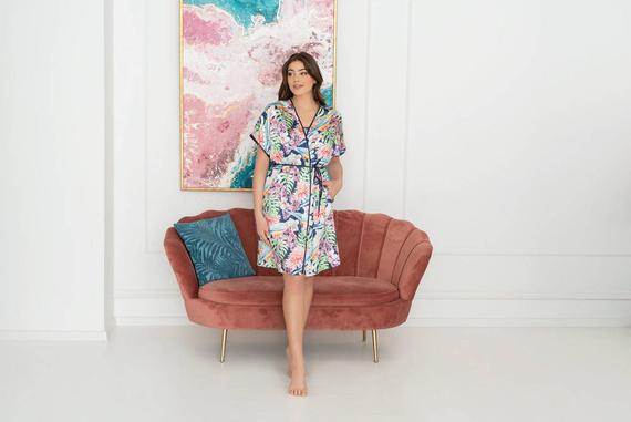 Polynézia Dámsky župan Italian Fashion - kvetinová potlač